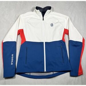 Dahlie Norwegian Flag Full Zip Jacket Women M Sprint Lightweight Stretch-EUC